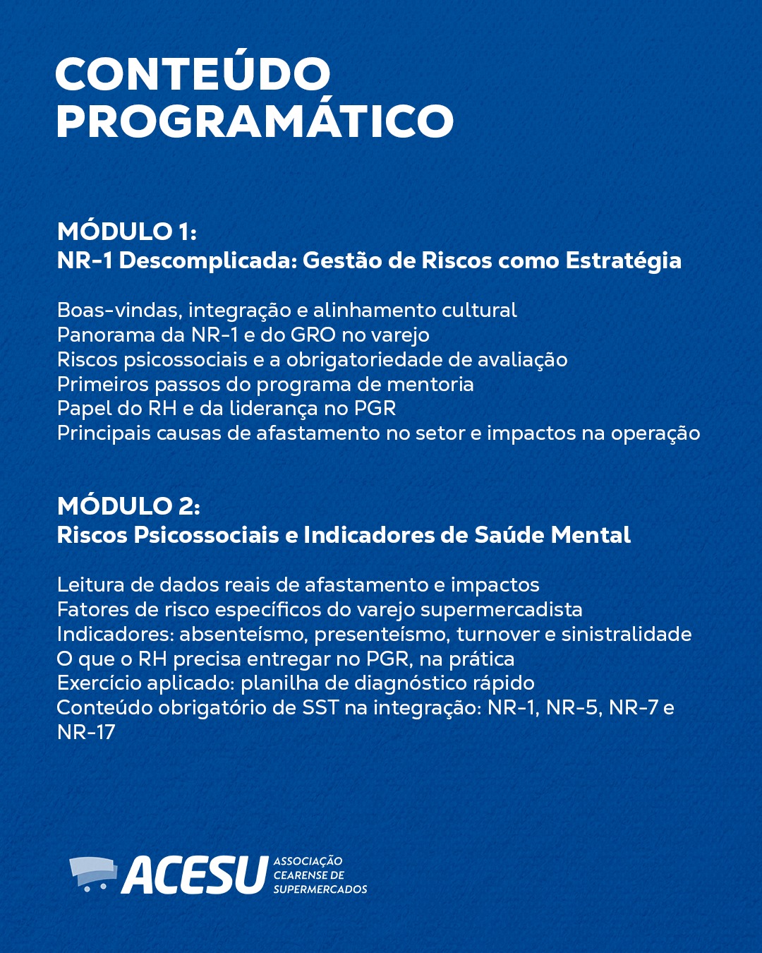 CURSO: NR1 APLICADA À PRÁTICA DA GESTÃO DE SUPERMERCADOS - Imagem 6
